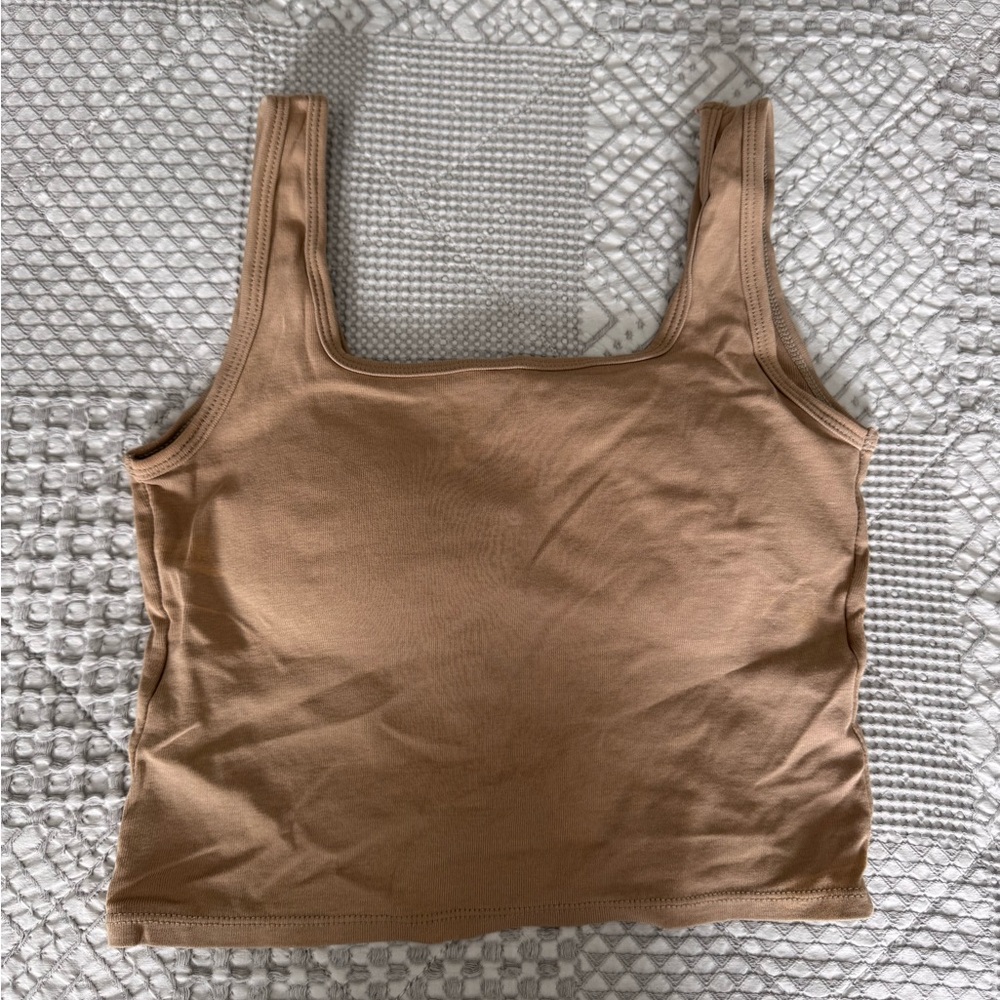 Nude Square Neck Tank Top